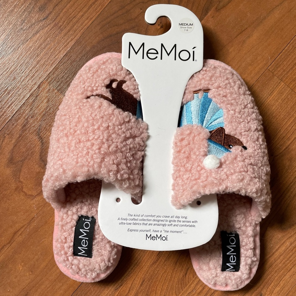MeMoi blush slippers size M
